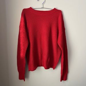 Women’s Size Medium Red Cable Knit Ardene Sweater